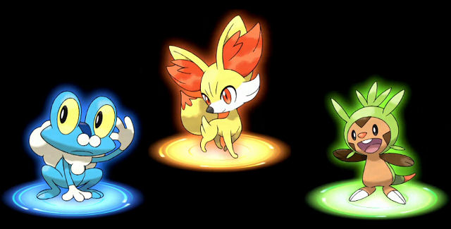 I'm going to save you the trouble right now: You want to pick Froakie (the Water type on the left) as your starter. Trust me.
